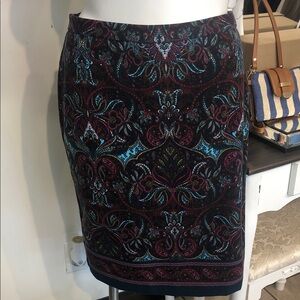 Talbots Multicolor Paisley Skirt